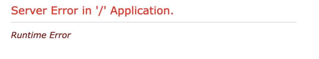 runtime error